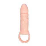 VelvexNoir 16 CM Testis Halkalı 3 CM Dolgulu Silikon Penis Kılıfı