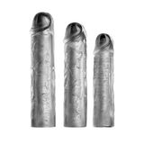 VelvexNoir 3lü Penis Kılıfı Set Ucu Dolgulu Uzatmalı Prezervatif Dildo Penis