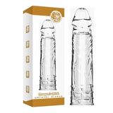 VelvexNoir Sleeve Damarlı Dolgulu 4cm Uzatmalı Şeffaf Silikon Penis Kılıfı