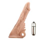 VelvexNoir Titreşimli 17 CM Yumuşak Dokulu Realistik Tırtıklı Penis Kılıfı