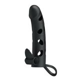 VelvexNoir Titreşimli Realistik Siyah Zenci Uzatmalı Penis Kılıfı
