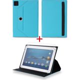 Velvoria Polypad C504 - 7" Tablet Uyumlu Standlı Tablet Kılıfı + Nano Ekran Koruyucu - Turkuaz