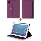 Velvoria Polypad M8 Pro - 7.9" Tablet Uyumlu Standlı Tablet Kılıfı + Nano Ekran Koruyucu - Mor