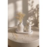 Velzade Home 3'lü Dekoratif Vazo ve Aile Biblo Seti - Taş Tozu Döküm Oval Tepsili Modern Salon Ev Dekoru VLZ171-171-171