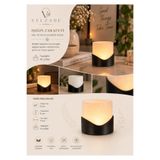 Velzade Home Dekoratif Mini Abajur – Tealight LED Mum ile Çalışan 3D Baskı PLA+ Masa Lambası – Mum HEDİYE