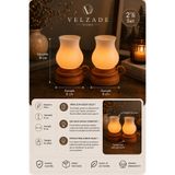 Velzade Home Dekoratif Tea Light Mumluk Seti 2'li – Masa Üstü Dekoratif Işıklı Aksesuar 2'li Set - TeaLight HEDİYE VLZ500-500-500