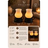 Velzade Home Dekoratif Tea Light Mumluk Seti 2'li – Masa Üstü Dekoratif Işıklı Aksesuar 2'li Set - TeaLight HEDİYE