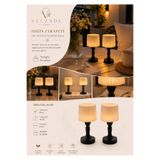 Velzade Home Mini Abajur Mumluk Seti 2'li - Dekoratif Tealight Mum HEDİYE - 13 cm - Modern Masa Üstü Aydınlatma Dekoru VLZ122-122-122
