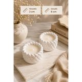 Velzade Home Örgü Desenli Dekoratif Mum Seti 2'li - El Yapımı Soya Mum - Kokulu Dekoratif Mum 6 cm VLZ125-125-125
