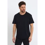 VENA Erkek Walker Bisiklet Yaka Slim Fit Tişört %100 Pamuk - Siyah