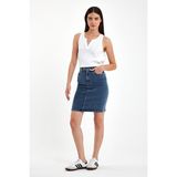 Vena Kadın Freya Dirty Med Blue Regular Fit Jean Etek - XS