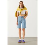 VENA Kadın Gabriel Med Blue Regular Fit Jean Şort - Med Blue