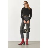 VENA Kadın Jessica Vintage Black Mom Jean Pantolon - Vintage Black