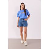 VENA Kadın Jolie Bermuda Dark Blue Jean Şort - Dark Blue