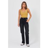 VENA Kadın Marrakesh Black Yüksek Bel Straight Fit Jean Pantolon - Black