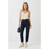 VENA Kadın Norah Deep Dark Blue Beli Lastikli Jean Pantolon - Deep Dark Blue