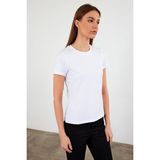 VENA Kadın Rachel Beyaz Bisiklet Yaka Slim Fit Basic Tişört