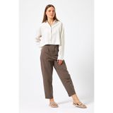 VENA Kadın Stacy Slouchy Chino Pantolon Lyocell (Tencel™) - Vizon