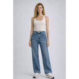 VENA Kadın Wanda Ekstra Yüksek Bel Dark Blue Wide Leg Jean Pantolon %100 Pamuk - Dark Blue