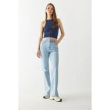 VENA Kadın Wanda Lyocell (Tencel™) Ice Blue Wide Leg Jean Pantolon - Ice Blue