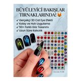 Venalisa 3D Kabartmalı Kedi Gözü Tırnak Sticker Nail Art Süsleme Etiket TH-1285