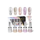 Venalisa 5 Adet Exclusive Cat Eye Kedi Gözü Uv Led Kalıcı Oje Seti + Kartela + Magnet - GC06