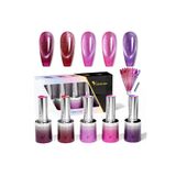 Venalisa 5 Adet Exclusive Cat Eye Kedi Gözü Uv Led Kalıcı Oje Seti + Kartela + Magnet - GC09