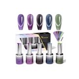 Venalisa 5 Adet Exclusive Cat Eye Kedi Gözü Uv Led Kalıcı Oje Seti + Kartela + Magnet - GC10
