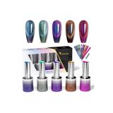 Venalisa 5 Adet Exclusive Cat Eye Kedi Gözü Uv Led Kalıcı Oje Seti + Kartela + Magnet - GC12