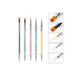 Venalisa Tırnak Desen Fırçası + Dot Kalemi 5li Kalıcı Oje, Jel Fırça Seti Protez Tırnak Nail Art Fırça Seti