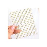 Venalisa Tırnak Sticker Nail Art Süsleme Etiket Numara Rakam Sayı Sticker Gold Renk