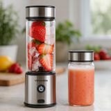VENANDİN FRULY BLENDER VE CAM BARDAK KAPAKLI Paslanmaz Çelik Bıcak Şarjlı Sağlıklı, kokusuz ve dayanıklı cam