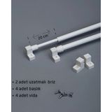 Venarde Concept Briz Kelebek Desenli Beyaz Perde Çubuğu - Dayanıklı Plastik Malzeme ile Şıklığı Yakalayın - 50 cm