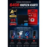 Venas Ultra 64 GB UHS-3 Class 10 A++ KALİTE 64G- Micro SD Kart 64GB Hafıza Kartı