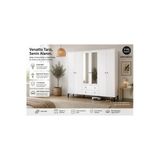 Venatto Focus 6 Kapılı Aynalı Dolap (%100Mdf) Beyaz