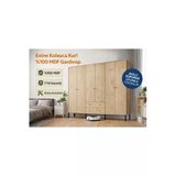 Venatto Focus 6 Kapılı,2 Çekmeceli,10 Raf Bölmeli Gardırop/ Dolap R: Meşe (%100Mdf) Meşe