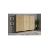 VENATTO Focus 6 Kapılı,2 Çekmeceli,10 Raf Bölmeli Gardırop/ Dolap R: Meşe (%100MDF)