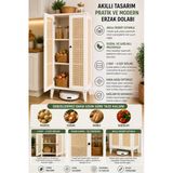 Venatto Lucca Kiler Dolabı,Hasırlı,2 Raflı Çok Amaçlı Dolap(%100Mdf) Beyaz
