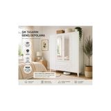 Venatto Madrid 4 Kapaklı,Aynalı,10 Raflı,2 Çekmeceli Dolap/Gardırop (%100Mdf) Beyaz