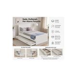 Venatto Madrid Yavru Yataklı,Depolama Alanlı Karyola (%100Mdf) Beyaz