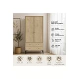 Venatto Massimo 2 Kapaklı,7 Raflı.sık Askılıklı Ayakkabılık/Vestiyer/Portmanto (%100Mdf) Lefkas Meşe