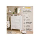 Venatto Romantic 4 Çek,Avangart,Beyaz Şifonyer(%100Mdf) Beyaz