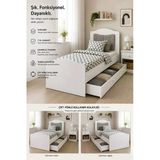 Venatto Romantic Yavrulu Karyola (90X190) (R:pempe Başlık)%100Mdf Beyaz