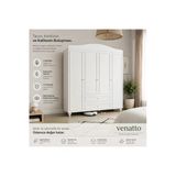 Venatto Sandy 4 Kapılı Dolap/Gardırop (%100Mdf) Soft Mat Beyaz