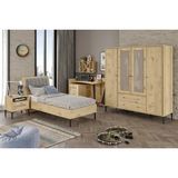Venatto Trio Xl Genç Odası Takımı Antik Meşe Renk MDF Malzemeden 5 Parça İçerir