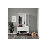 VENATTO VALENTİN WOOD TARZ RAFLI,AYNALI PORTMANTO/AYAKKABILIK/VESTİYER(%100MDF)