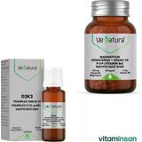 Venatura Vitamin D3K2 + Venatura Magnezyum (Bisglisinat+Sitrat) ve P5P (Vitamin B6) 60 Kapsül - Aromasız