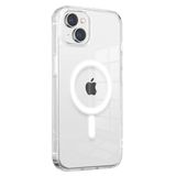 Vendas iPhone 14 Plus Embos Serisi Magsafe Şarj Özellikli Şeffaf Sert PC Cep Telefonu Kılıfı