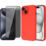 Vendas iPhone 15 Plus Uyumlu Kılıf Vendas Mara Lansman Kapak + Hayalet Ekran Koruyucu - Kırmızı