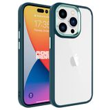 Vendas iPhone 15 Pro Max Krom Serisi Metal Buton Tasarımlı Renkli Kenarlı Tarz Cep Telefonu Kılıfı